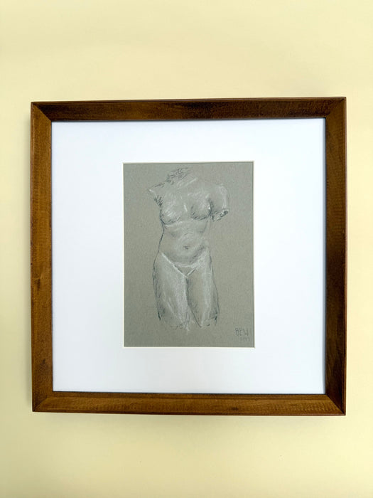 Nude Statue Sketch, 10x10"