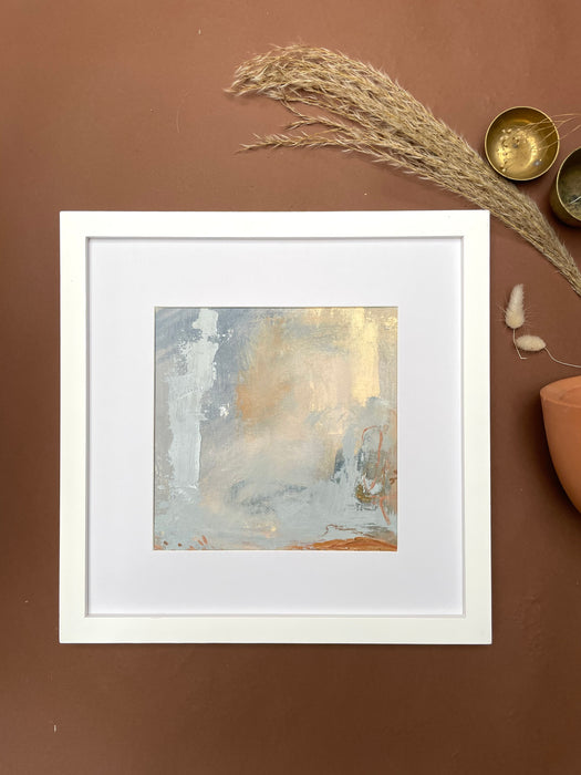 Terracotta toned abstract oil painting