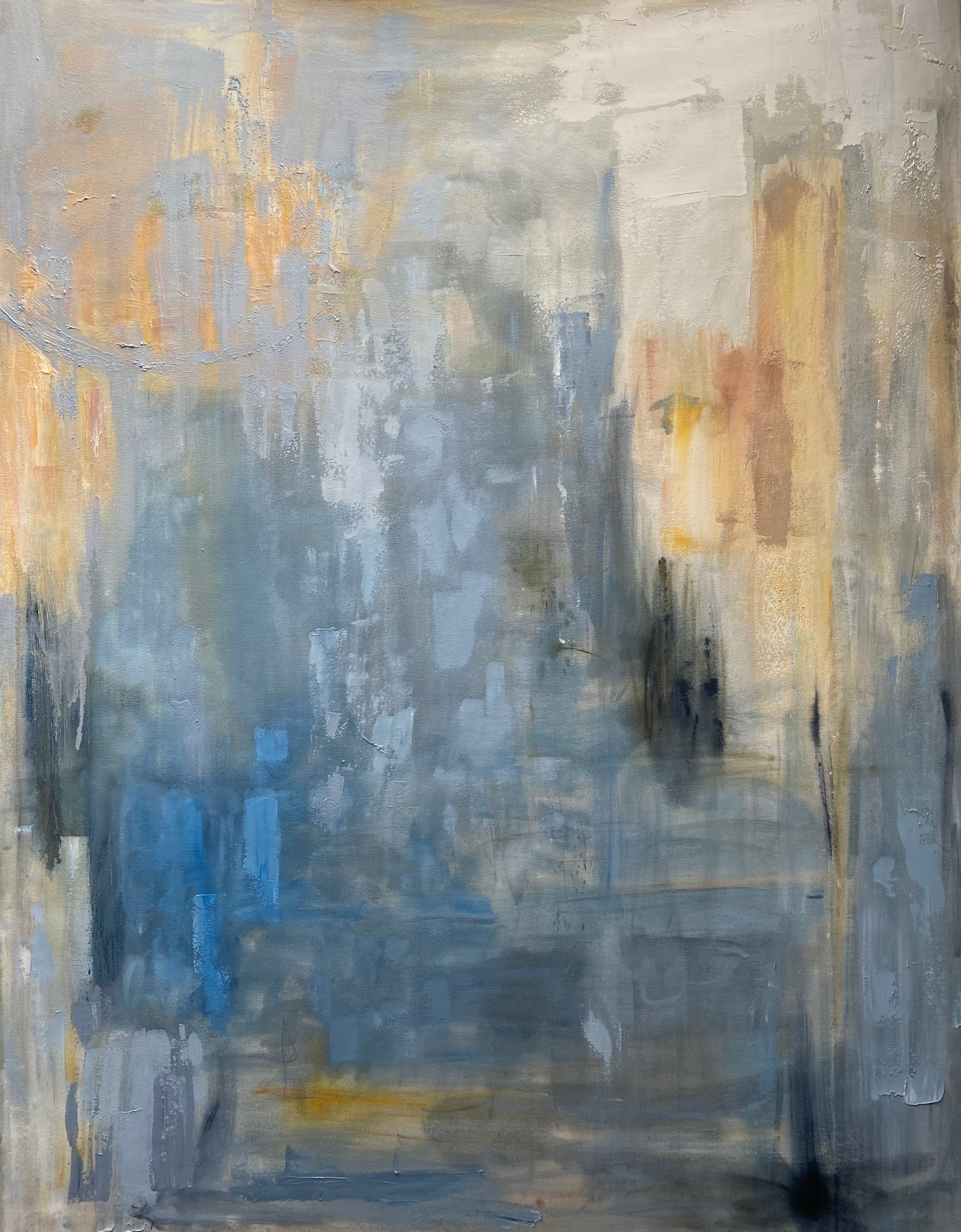large abstract oil painting commission, 60x48"