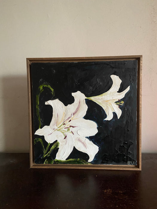 Lily commission 12x12” with walnut frame