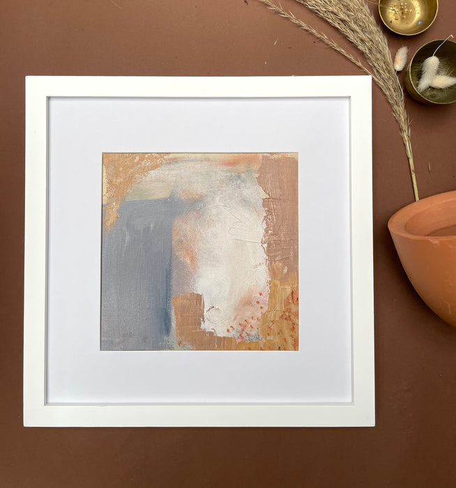 Terracotta toned abstract oil painting